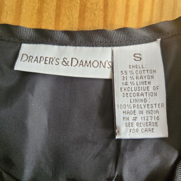 Draper’s & Damon’s Patchwork Embroidered Jacket Small Vintage Boho Artsy Lined - Picture 4 of 9